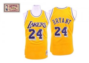 Los Angeles Lakers Mitchell and Ness Kobe Bryant #24 Throwback Authentic Maillot d'équipe de NBA - Or pour Homme