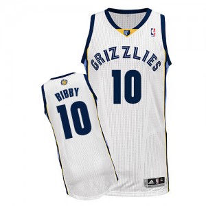 Maillot NBA Blanc Mike Bibby #10 Memphis Grizzlies Home Authentic Homme Adidas