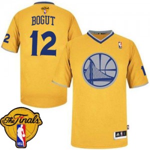 Maillot NBA Golden State Warriors #12 Andrew Bogut Or Adidas Authentic 2013 Christmas Day 2015 The Finals Patch - Homme