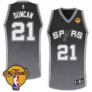Maillot NBA Authentic Tim Duncan #21 San Antonio Spurs Resonate Fashion Finals Patch Noir - Homme
