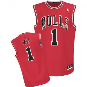 Maillot NBA Authentic Derrick Rose #1 Chicago Bulls 2011 MVP Rouge - Homme