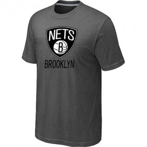 T-shirt principal de logo Brooklyn Nets NBA Big & Tall Gris foncé - Homme