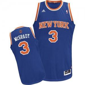 Maillot Adidas Bleu royal Road Swingman New York Knicks - Tracy McGrady #3 - Homme