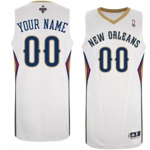 Maillot NBA New Orleans Pelicans Personnalisé Authentic Blanc Adidas Home - Enfants