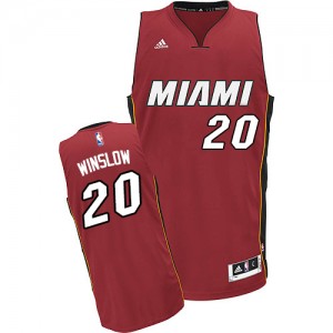 Miami Heat #20 Adidas Alternate Rouge Swingman Maillot d'équipe de NBA Vente pas cher - Justise Winslow pour Homme