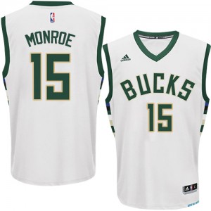 Milwaukee Bucks #15 Adidas Home Blanc Swingman Maillot d'équipe de NBA Discount - Greg Monroe pour Homme