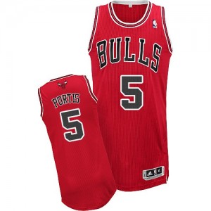 Maillot Adidas Rouge Road Authentic Chicago Bulls - Bobby Portis #5 - Homme