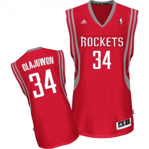 Maillot Swingman Houston Rockets NBA Road Rouge - #34 Hakeem Olajuwon - Homme