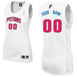 Maillot NBA Detroit Pistons Personnalisé Authentic Blanc Adidas Home - Femme