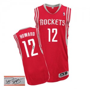 Houston Rockets #12 Adidas Road Autographed Rouge Authentic Maillot d'équipe de NBA en vente en ligne - Dwight Howard pour Homme