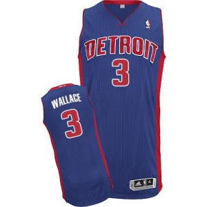 Maillot NBA Authentic Ben Wallace #3 Detroit Pistons Road Bleu royal - Homme