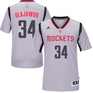 Maillot Swingman Houston Rockets NBA Alternate Gris - #34 Hakeem Olajuwon - Homme