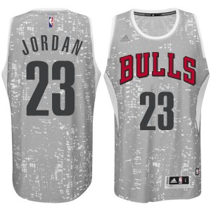 Maillot NBA Gris Michael Jordan #23 Chicago Bulls City Light Authentic Homme Adidas