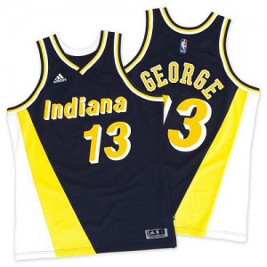 Maillot NBA Swingman Paul George #13 Indiana Pacers Throwback Marine / Or - Homme
