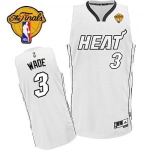 Maillot Adidas Blanc Finals Patch Authentic Miami Heat - Dwyane Wade #3 - Homme