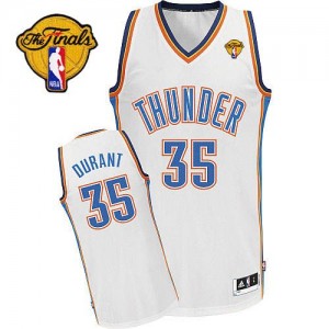 Maillot Adidas Blanc Home Finals Patch Authentic Oklahoma City Thunder - Kevin Durant #35 - Homme