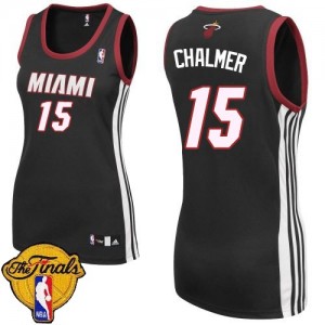 Miami Heat #15 Adidas Road Finals Patch Noir Authentic Maillot d'équipe de NBA à vendre - Mario Chalmer pour Femme