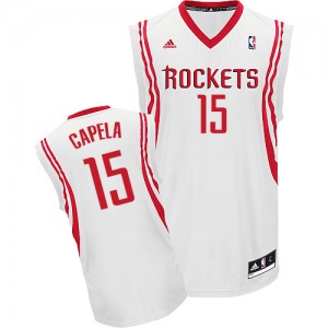 Houston Rockets #15 Adidas Home Blanc Swingman Maillot d'équipe de NBA Promotions - Clint Capela pour Homme