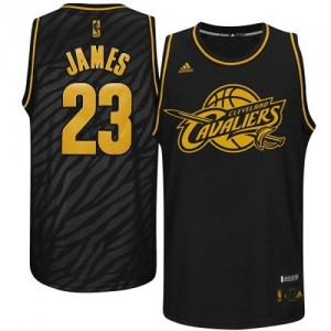 Maillot Adidas Noir Precious Metals Fashion Swingman Cleveland Cavaliers - LeBron James #23 - Homme