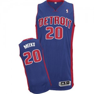 Maillot NBA Bleu royal Jodie Meeks #20 Detroit Pistons Road Authentic Homme Adidas