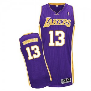 Maillot NBA Los Angeles Lakers #13 Wilt Chamberlain Violet Adidas Authentic Road - Homme