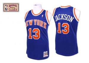 Maillot NBA Authentic Mark Jackson #13 New York Knicks Throwback Bleu royal - Homme
