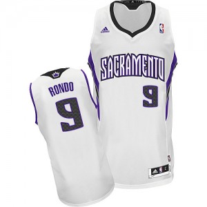 Sacramento Kings #9 Adidas Home Blanc Swingman Maillot d'équipe de NBA la vente - Rajon Rondo pour Homme