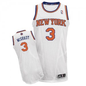 Maillot NBA Blanc Tracy McGrady #3 New York Knicks Home Authentic Homme Adidas