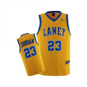 Chicago Bulls Nike Michael Jordan #23 Throwback Laney High School Classic Authentic Maillot d'équipe de NBA - Jaune pour Homme
