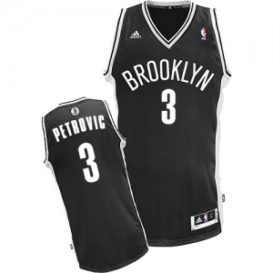 Brooklyn Nets Drazen Petrovic #3 Road Swingman Maillot d'équipe de NBA - Noir pour Homme