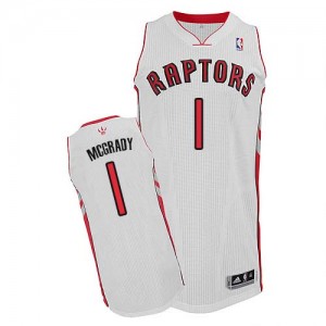 Toronto Raptors Tracy Mcgrady #1 Home Authentic Maillot d'équipe de NBA - Blanc pour Homme
