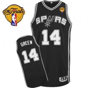 Maillot Adidas Noir Road Finals Patch Authentic San Antonio Spurs - Danny Green #14 - Homme