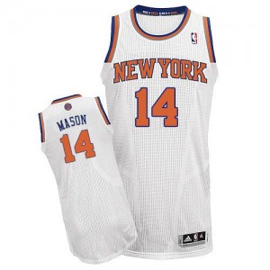 Maillot Adidas Blanc Home Authentic New York Knicks - Anthony Mason #14 - Homme