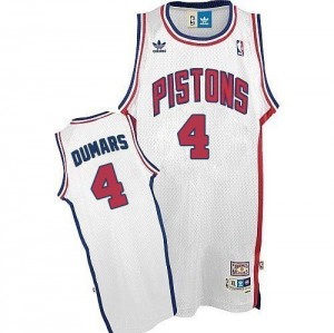 Maillot Authentic Detroit Pistons NBA Throwback Blanc - #4 Joe Dumars - Homme