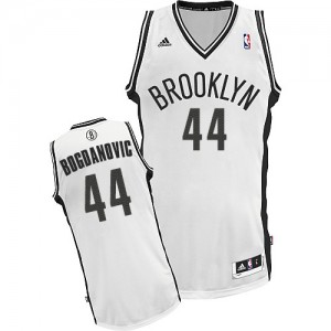 Maillot NBA Blanc Bojan Bogdanovic #44 Brooklyn Nets Home Swingman Homme Adidas