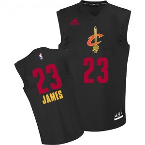Maillot Adidas Noir New Fashion Authentic Cleveland Cavaliers - LeBron James #23 - Homme