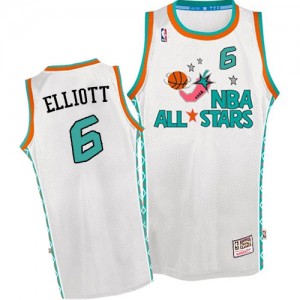 Maillot NBA San Antonio Spurs #6 Sean Elliott Blanc Mitchell and Ness Authentic Throwback 1996 All Star - Homme