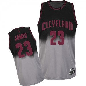 Maillot NBA Authentic LeBron James #23 Cleveland Cavaliers Fadeaway Fashion Gris noir - Homme