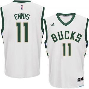Milwaukee Bucks #11 Adidas Home Blanc Swingman Maillot d'équipe de NBA Soldes discount - Tyler Ennis pour Homme