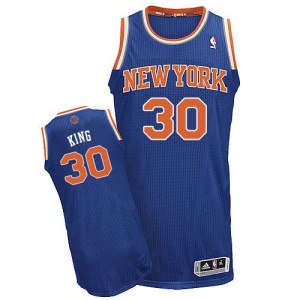 Maillot NBA New York Knicks #30 Bernard King Bleu royal Adidas Authentic Road - Homme