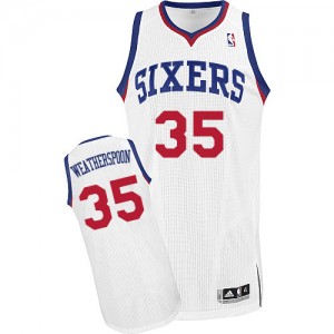 Maillot Adidas Blanc Home Authentic Philadelphia 76ers - Clarence Weatherspoon #35 - Homme