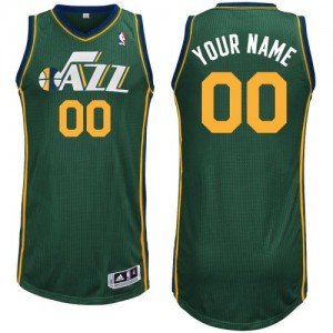 Maillot NBA Vert Authentic Personnalisé Utah Jazz Alternate Homme Adidas