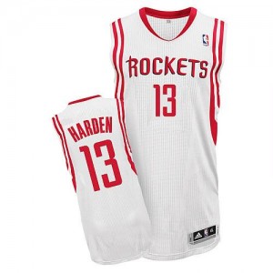 Maillot NBA Houston Rockets #13 James Harden Blanc Adidas Authentic Home - Femme