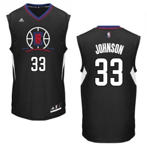 Los Angeles Clippers Wesley Johnson #33 Alternate Authentic Maillot d'équipe de NBA - Noir pour Homme