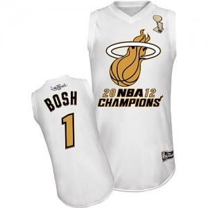 Maillot NBA Miami Heat #1 Chris Bosh Blanc Majestic Swingman Finals Champions - Homme