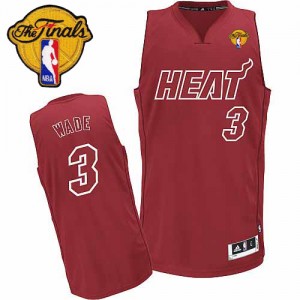 Maillot NBA Authentic Dwyane Wade #3 Miami Heat Big Color Fashion Finals Patch Rouge - Homme