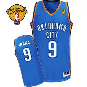 Oklahoma City Thunder #9 Adidas Road Finals Patch Bleu royal Authentic Maillot d'équipe de NBA en ligne pas chers - Serge Ibaka pour Homme