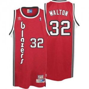 Portland Trail Blazers #32 Adidas Throwback Rouge Swingman Maillot d'équipe de NBA pas cher - Bill Walton pour Homme