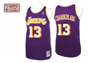 Maillot NBA Violet Wilt Chamberlain #13 Los Angeles Lakers Throwback Swingman Homme Mitchell and Ness