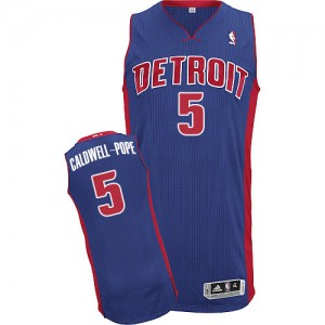 Detroit Pistons Kentavious Caldwell-Pope #5 Road Authentic Maillot d'équipe de NBA - Bleu royal pour Homme
